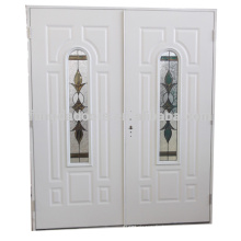 Fangda arch double portes en acier inoxydable avec verre, double porte en verre avec une décoration arch